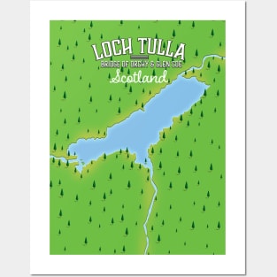 Loch Tulla Scotland map Art Print Posters and Art